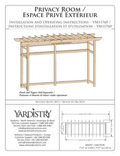 Yardistry Privacy Room YM11760 Instructions D'installation Et D'utilisation