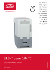 Renfert SILENT powerCAM TC Guide D'utilisation Et Faq