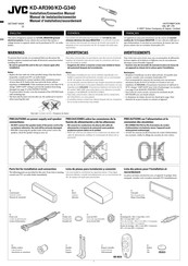 JVC KD-AR390 Manuel D'installation/Raccordement