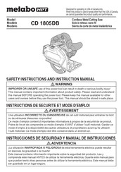 Metabo HPT CD 1805DB Instructions De Sécurité Et Mode D'emploi