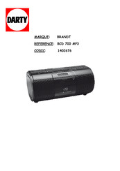 Brandt BCD700MP3 Notice D'utilisation