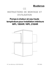 Buderus WPL 180iHR Instructions De Montage Et D'utilisation