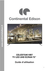 CONTINENTAL EDISON CELED754K19B7 Guide D'utilisation