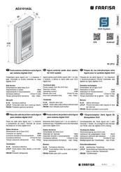 Farfisa AD2101AGL Mode D'emploi