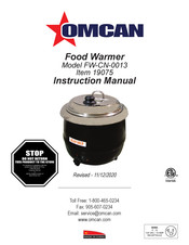 Omcan FW-CN-0013 Manuel D'instructions