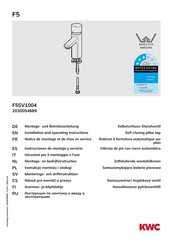 KWC F5SV1004 Notice De Montage Et De Mise En Service