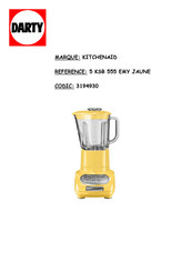 KitchenAid ARTISAN 5 KSB 555 EMY Instructions