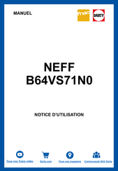 NEFF B64VS71 0 Série Manuel D'utilisation Et Notice D'installation