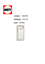 Ariston ATD 122 Mode D'emploi Et D'installation