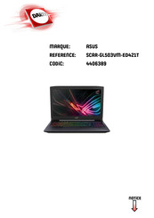 Asus ROG SCAR GL503VM-ED421T Manuel Électronique