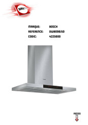 Bosch DWB098J50 Notice D'utilisation Et De Montage