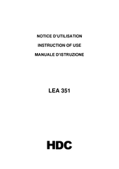 HDC LEA 351 Notice D'utilisation