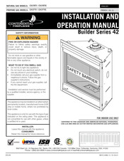 Continental Fireplaces CB42PTR Manuel D'installation Et D'utilisation