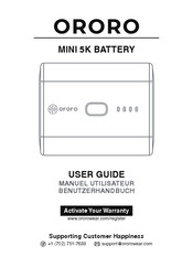 ORORO MINI 5K BATTERY Manuel Utilisateur