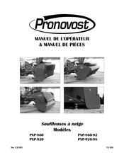 pronovost PXP-860-92 Manuel De L'opérateur