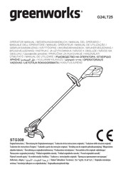 GreenWorks G24LT25 Manuel Opérateur