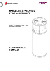 TESY AQUATHERMICA COMPACT BATHC100 Manuel D'installation Et De Maintenance