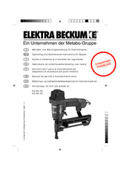 Metabo KG 90/25 Notice D'utilisation Et D'entretien