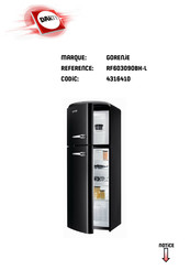 Gorenje RF60309OBK-L Notice D'utilisation