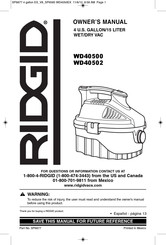 RIDGID WD40502 Manuel Du Propriétaire