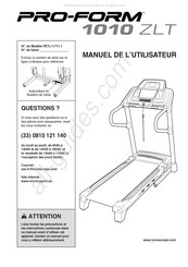 Pro-Form 1010 ZLT Manuel De L'utilisateur