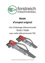 Forstreich Maschinenbau TR300 Mode D'emploi Original