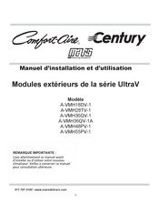 Mars Comfort-Aire Century UltraV A-VMH48PV-1 Manuel D'installation Et D'utilisation