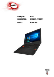 Asus ROG G502VS-FY032T Manuel Électronique