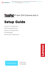 Lenovo ThinkPad P1 Gen 3 20TH0012IX Guide De Configuration