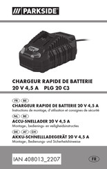 Parkside PLG 20 C3 Instructions De Montage, D'utilisation Et Consignes De Sécurité