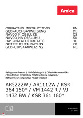 Amica AR5222W Notice D'utilisation