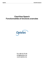 Optelec ClearView Speech Mode D'emploi