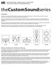 PSB Speakers W-LCR2 Guide De Mise En Route Rapide