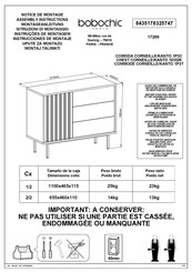 BOBOCHIC CORNEILLE/KANTO 1D3DR Notice De Montage