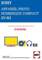 Sony ZV-N1 Guide De Démarrage