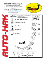 AUTO-HAK Z38A Instructions De Montage