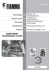 Fiamma CARRY-BIKE T5 PRO Instructions De Montage Et Mode D'emploi