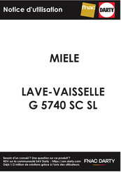 Miele G 5740 SC SL Mode D'emploi