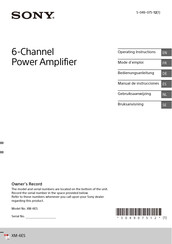 Sony XM-6ES Mode D'emploi