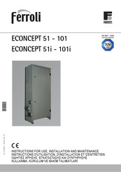 Ferroli ECONCEPT 101 Instructions D'utilisation, D'installation Et D'entretien