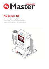 Master MB Bucker 200 Manuel D'utilisation Et De Maintenance