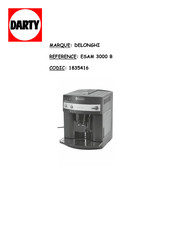 DeLonghi ESAM 3000 B Mode D'emploi