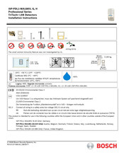 Bosch ISP-PDL1-WA18KV Instructions D'installation