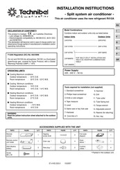 Technibel Climatisation CAF128MR5I Notice D'installation