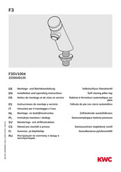 KWC F3SV1004 Notice De Montage Et De Mise En Service