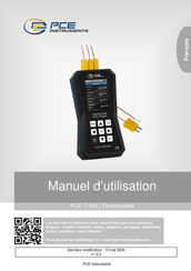 PCE Instruments PCE-T 420 Manuel D'utilisation