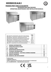 Hoshizaki PREMIER SL/PT 2 Manuel D'utilisation, D'entretien Et D'installation