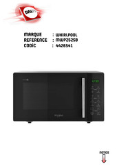 Whirlpool COOK25 MWP 251 Mode D'emploi