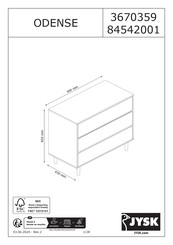 Jysk ODENSE 3670359 Instructions De Montage