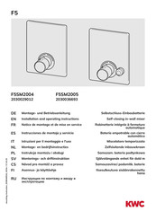 KWC F5SM2004 Notice De Montage Et De Mise En Service